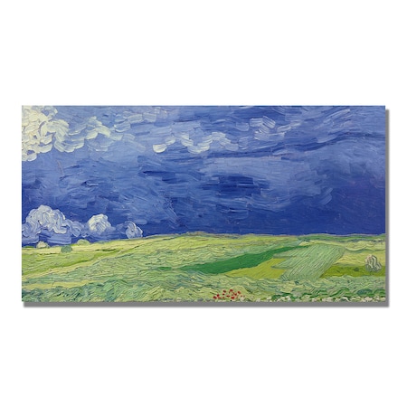 Trademark Fine Art Vincent Van Gogh 'Wheatfields under Thundercloud' Canvas Art, 16x32 BL0907-C1632GG